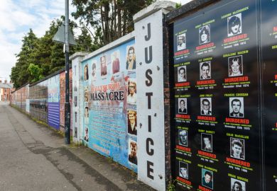 A memorial wall along Beechmount Avenue in Belfast, dedicated to Catholics killed during the Troubles