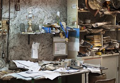 An abandoned office An abandoned office
