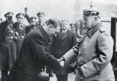 Adolf Hitler greets President Paul von Hindenburg, 1934 Adolf Hitler greets President Paul von Hindenburg, 1934