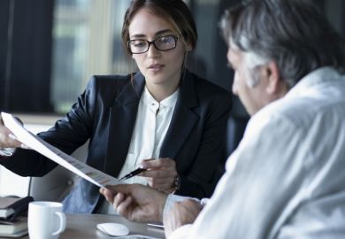 a woman advises a man