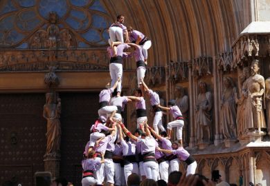 A human pyramid, symbolising affirmative action