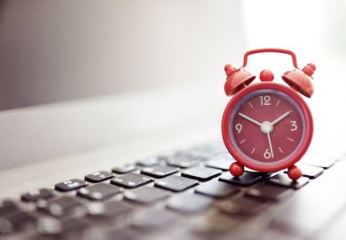 Alarm clock on laptop