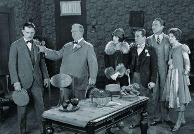 Group of people angry at one man