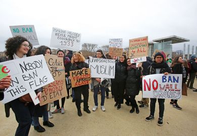 anti-trump travel ban demonstration