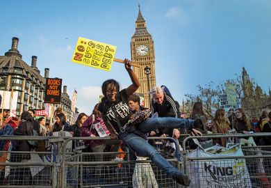 Anti-tuition fees demonstrators at Westminster