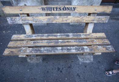 A "whites only" bench in Cape Town A "whites only" bench in Cape Town
