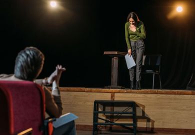 Actor takes a bow on the stage