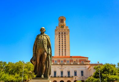 The Main Building (known colloquially as The Tower) is a structure at the centre of the University of Texas at Austin campus, Texas Austin, Texas, United States - June 6, 2016 The Main Building (known colloquially as The Tower) is a structure at the center of the University of Texas at Austin campus in Downtown Austin, Texas, United States.