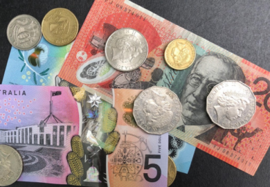 Australian cash money notes coins