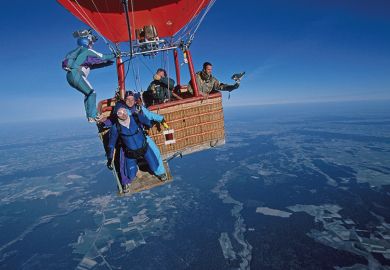 Jumping from hot air balloon