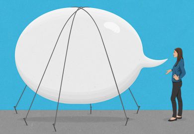 Inflated speech bubbled strapped down