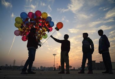 Balloon seller in India Balloon seller in India