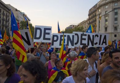 Barcelona, Catalonia, Spain-September 11, 2012 independence protest Barcelona, Catalonia, Spain-September 11, 2012 independence protest