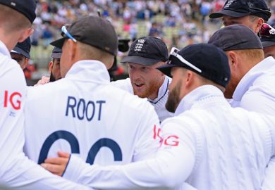 England captain Ben Stokes speaks to teammates in the huddle during day two of the Ashes 1st Test Match between England and Australia at Edgbaston on 17 June 2023. To illustrate leadership.