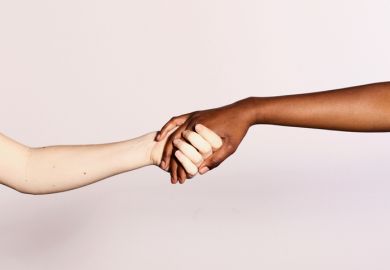 Black and white hands