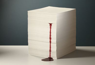 Bleeding stack of paper