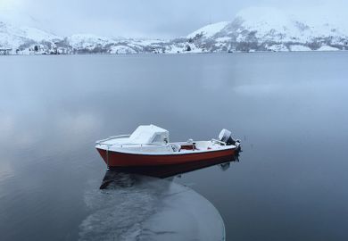 Boat on a lake in Norway