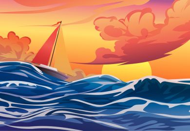 A yacht on a stormy sea