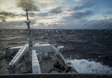 Boat on a stormy sea