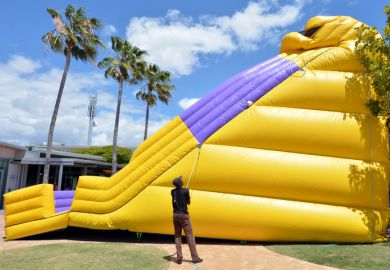 Bouncy castle inflating