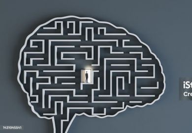 Illustration: A brain containing a maze and a door, symbolising psychology admissions