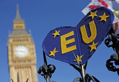 EU banner outside Parliament