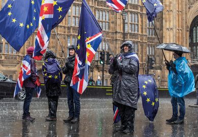 Brexit protest in Westminster