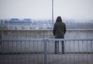 Man on bridge contemplating suicide Four in 10 PhD students  ‘at high risk of suicide’
