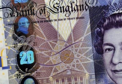 British twenty pound note (detail)