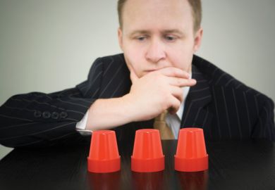 Businessman making a choice