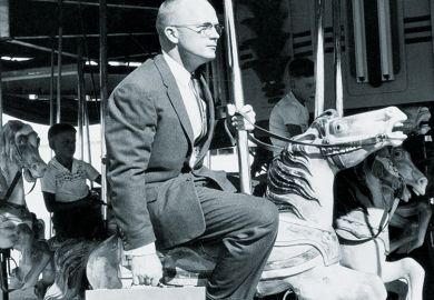 Businessman on a carousel