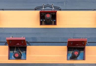 Cannons on display on HMS Victory, Portsmouth, Hampshire
