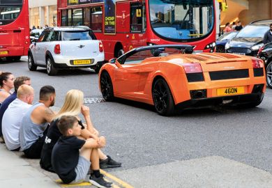 Orange Lamborghini in Sloane Street for Supercar Sunday, Knightsbridge, London