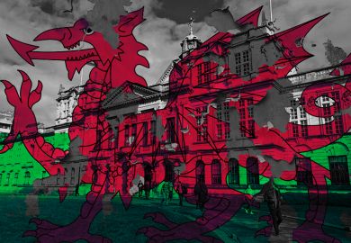Cardiff University with a damaged flag of Wales overlaid over it. Illustrating the effect cuts at the university will have across higher education in Wales Cardiff University with a damaged flag of Wales overlaid over it. Illustrating the effect cuts at the university will have across higher education in Wales