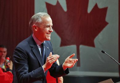Canada’s prime minister and Liberal Party leader Mark Carney celebrates at a victory party in Ottawa, Ontario on 29 April 2025. Prime Minister Mark Carney won Canada’s election on 28 April 2025.