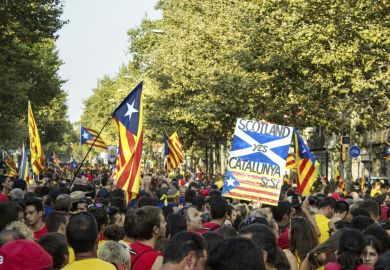Protest on the streets of Barcelona on the National Day of Catalonia 2014 Protest on the streets of Barcelona on the National Day of Catalonia 2014