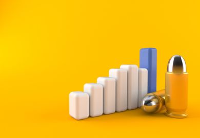 Bar chart with a bullet, symbolising the USS dispute
