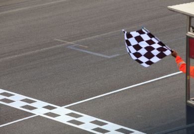Chequered flag waving