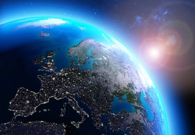 City lights in Europe seen from space