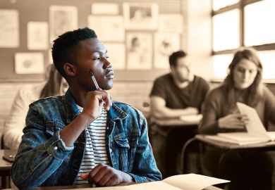 black student in classroom