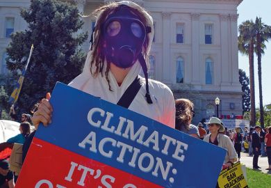 Climate change protester