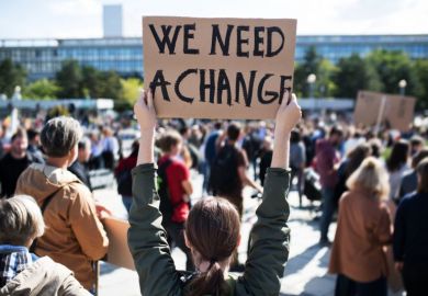 A climate change protest