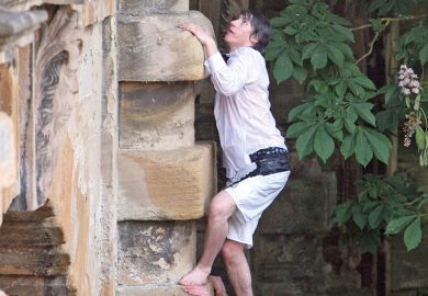 Man climbs