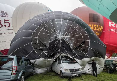 Collapsed hot air balloon