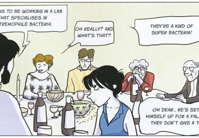 Comic strip panel from Notes on a Thesis, by Tiphaine Rivière