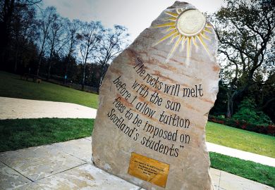 Commemorative stone marking opposition to tuition fees, Heriot-Watt University