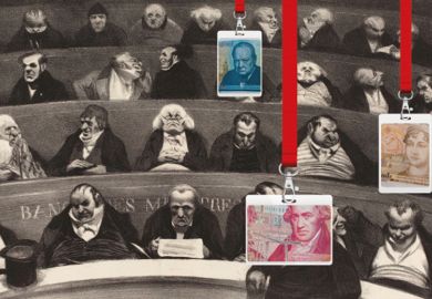 An illustration of an audience of conference delegates