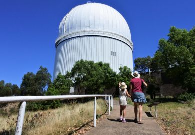 Coonabarabran, Nsw - Mar 05 2023Australian family visit at the Anglo-Australian Telescope at Siding Spring Observatory near Coonabarabran, New South Wales, Australia.