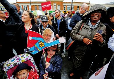 Supporters of Britain’s opposition Labour party campaign in Southall, London