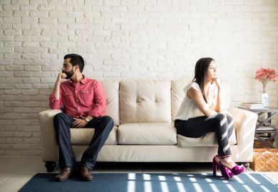 Couple ignoring each other